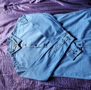 Topman Denim Slim Fit Shirt - L